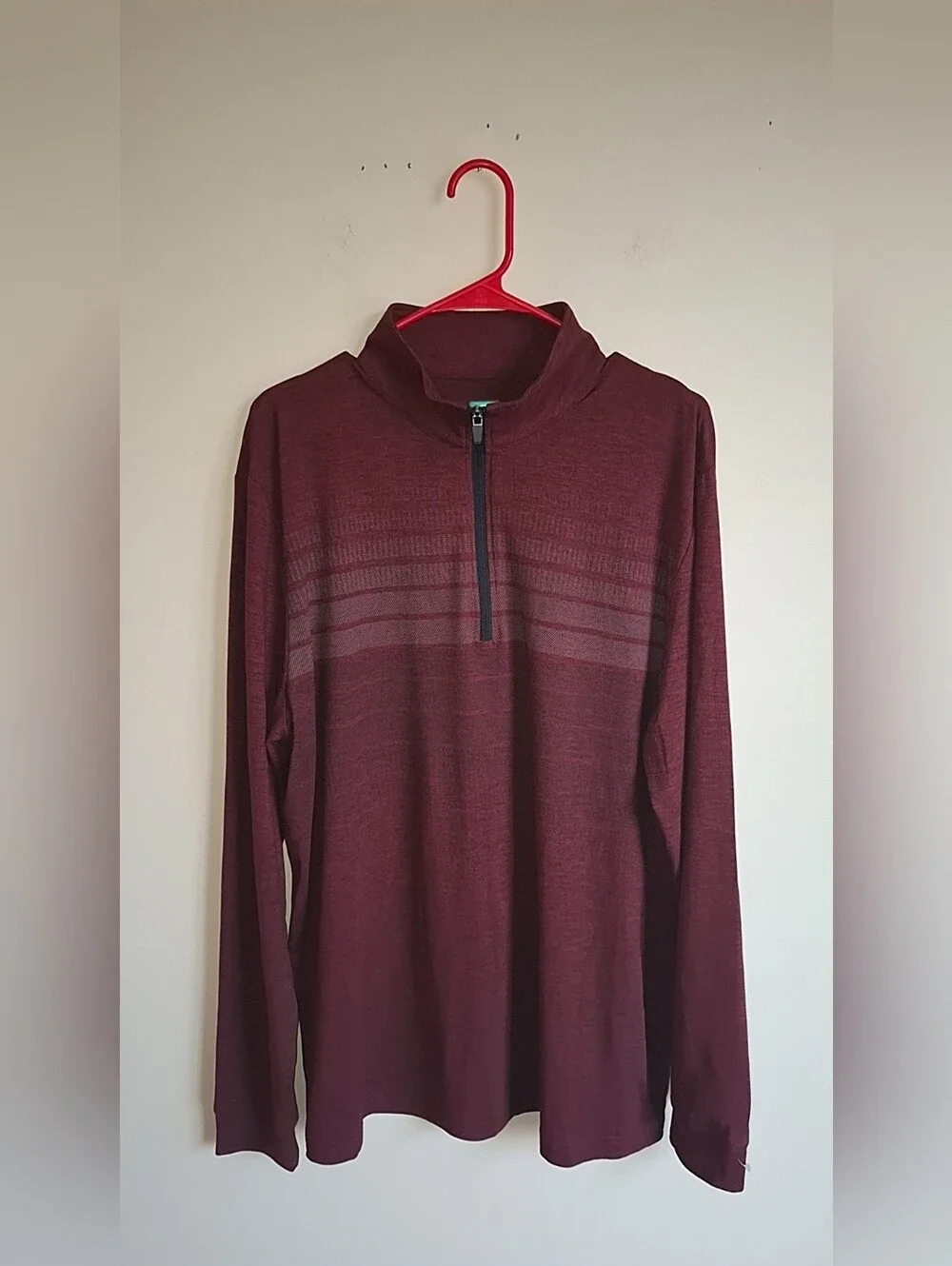 Men's Zip-Neck Sweater - Burgundy